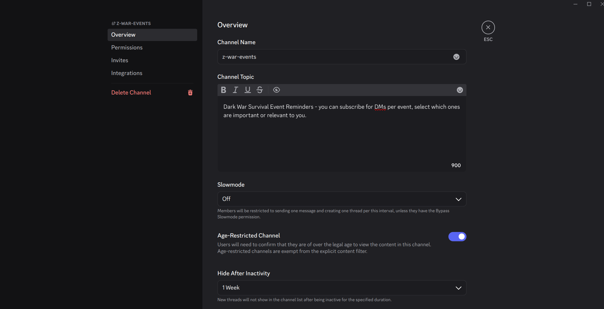 Discord Events Bot for DWS