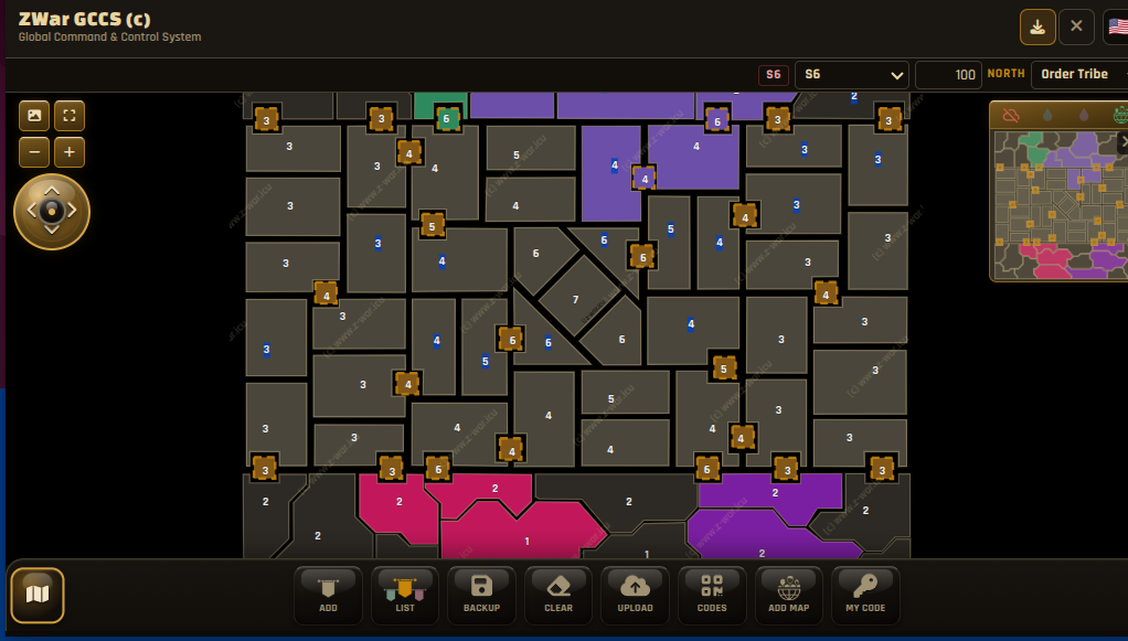 Z War Interactive World and Season Maps
